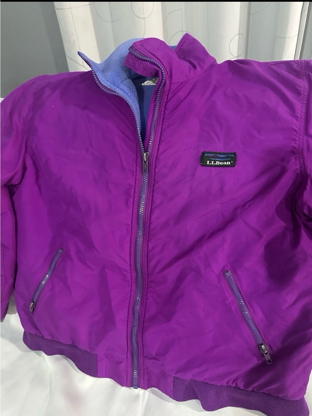 Vintage L.L.Bean Warm-Up Jacket Mens Large Red Fleece Lined Gore-Tex USA Outdoor